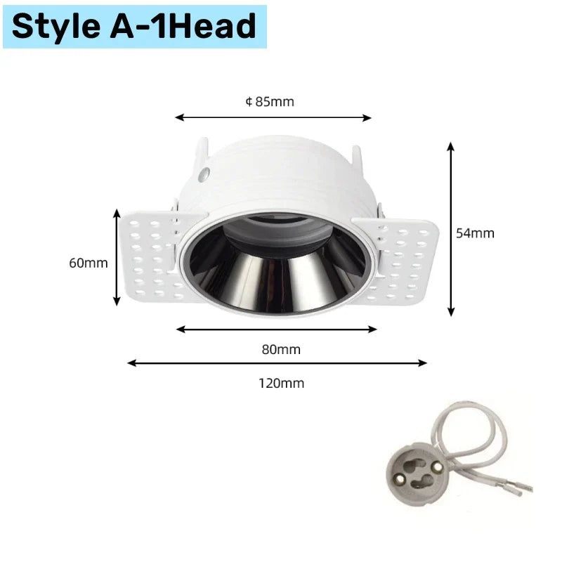 DecorBites™ Double Head Square LED Downlight Mounting Frame for GU10/MR16 Spotlights