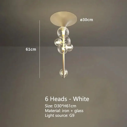 DecorBites™ LED Bubble Chandelier Clear Glass Ball Pendant Lamp for Dining Room & Bar