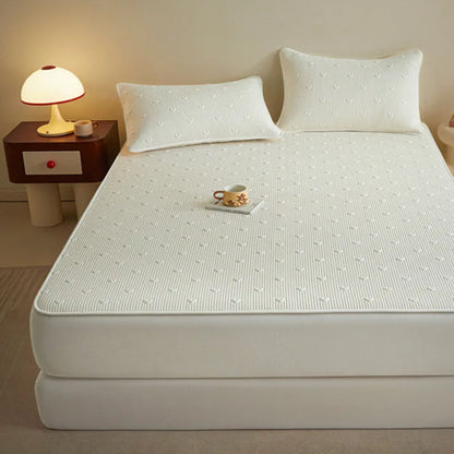 Sábana ajustable individual DecorBites™ con estampado de amor, de algodón: antideslizante, antipolvo y de lujo.