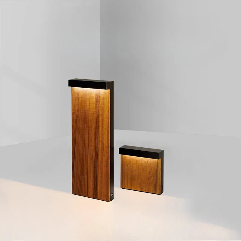 DecorBites™ LED Wood Grain Lawn Light - Waterproof Stainless Steel Street Lamp