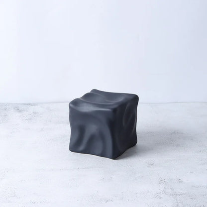 DecorBites™ Gold Ceramic Geometric Irregular Fold Pattern Decorative Figurine