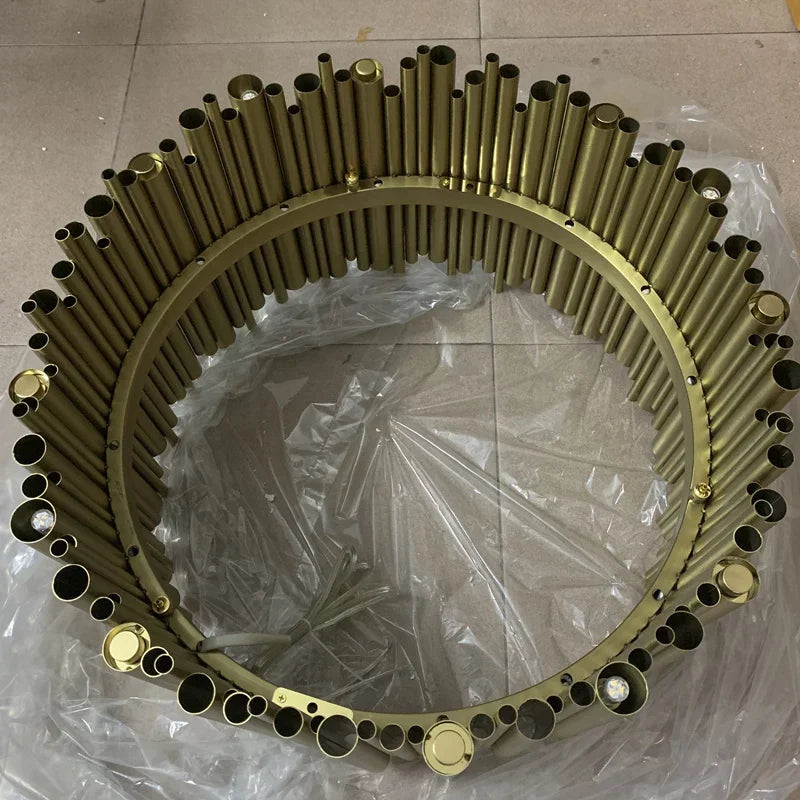 DecorBites™ Gold Brubeck LED Chandelier Pendant Light - Stylish Aluminum Alloy Tube Suspension Luminaire