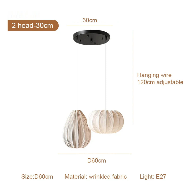 Decorbites™ Japanische Wabi-Sabi Faltenstoff-Pendantleuchten für Esszimmer & Schlafzimmer