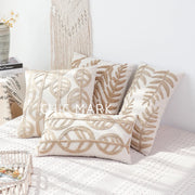 Embroidered Leaves Pillow Cover