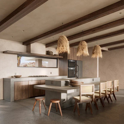 DecorBites™ Handwoven Rattan LED Chandelier Pendant Light Fixture for Dining Room & Bar