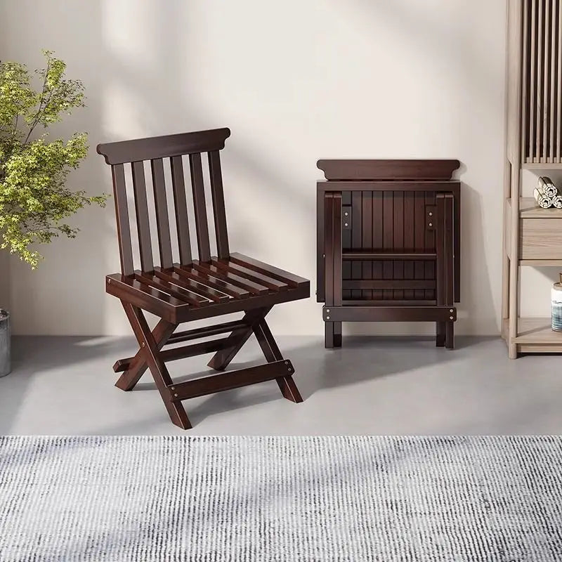 كرسي مازا منخفض من الخيزران مع مسند ظهر من DecorBites™ - كرسي مازا محمول قابل للطي للاستخدام المنزلي