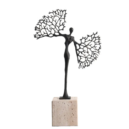 DecorBites™ Escultura abstracta de metal dorado para decoración del hogar | Adorno creativo