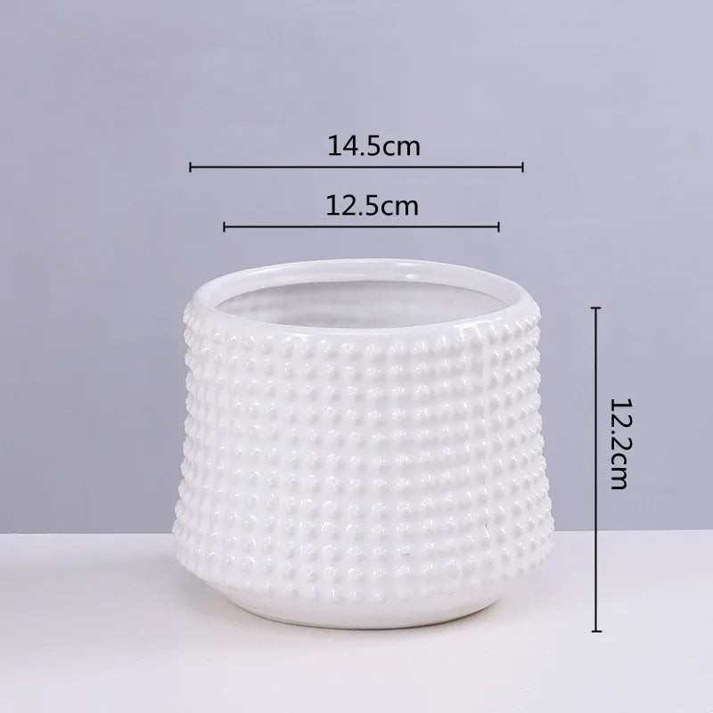 DecorBites™ Gold Ceramic Flower Pot Succulent Vase Terrarium Plant Pots for Home Balcony Decor