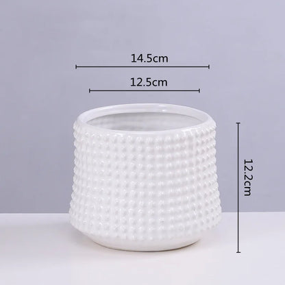 DecorBites™ Gold Ceramic Flower Pot Succulent Vase Terrarium Plant Pots for Home Balcony Decor