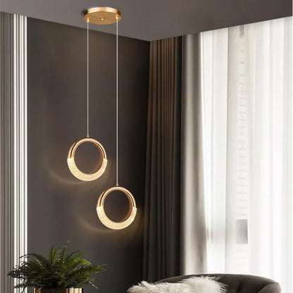 DecorBites™ Gold Acrylic LED Chandelier Pendant Light for Modern Nordic Home Decor