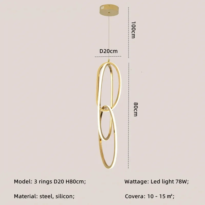 DecorBites™ Gold Steel Pendant Light for Home Decor & Bar, Stylish LED Hanging Lamp