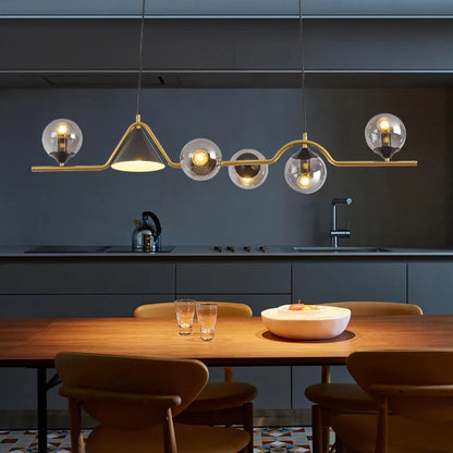 Nordic Glass Globe Pendant Chandelier in Smoky Grey