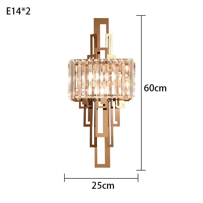 DecorBites™ Crystal Wall Lamp: Modern Nordic Indoor Lighting for Living Room, Bedroom, and Staircase