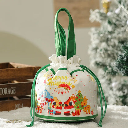 DecorBites™ Christmas Eve Apple Bag: Festive Handheld Gift Bag for Santa Candy 和 Children