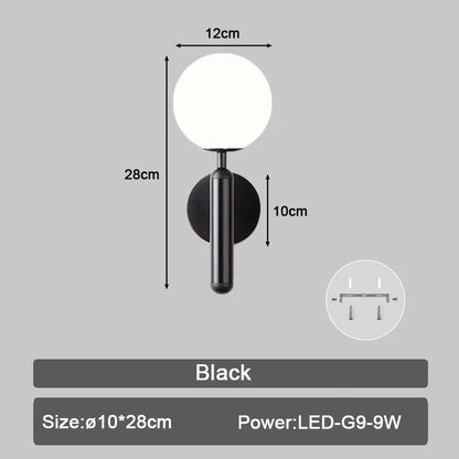 Aplique de pared LED DecorBites™ con bombilla G9 para iluminación interior en negro dorado.