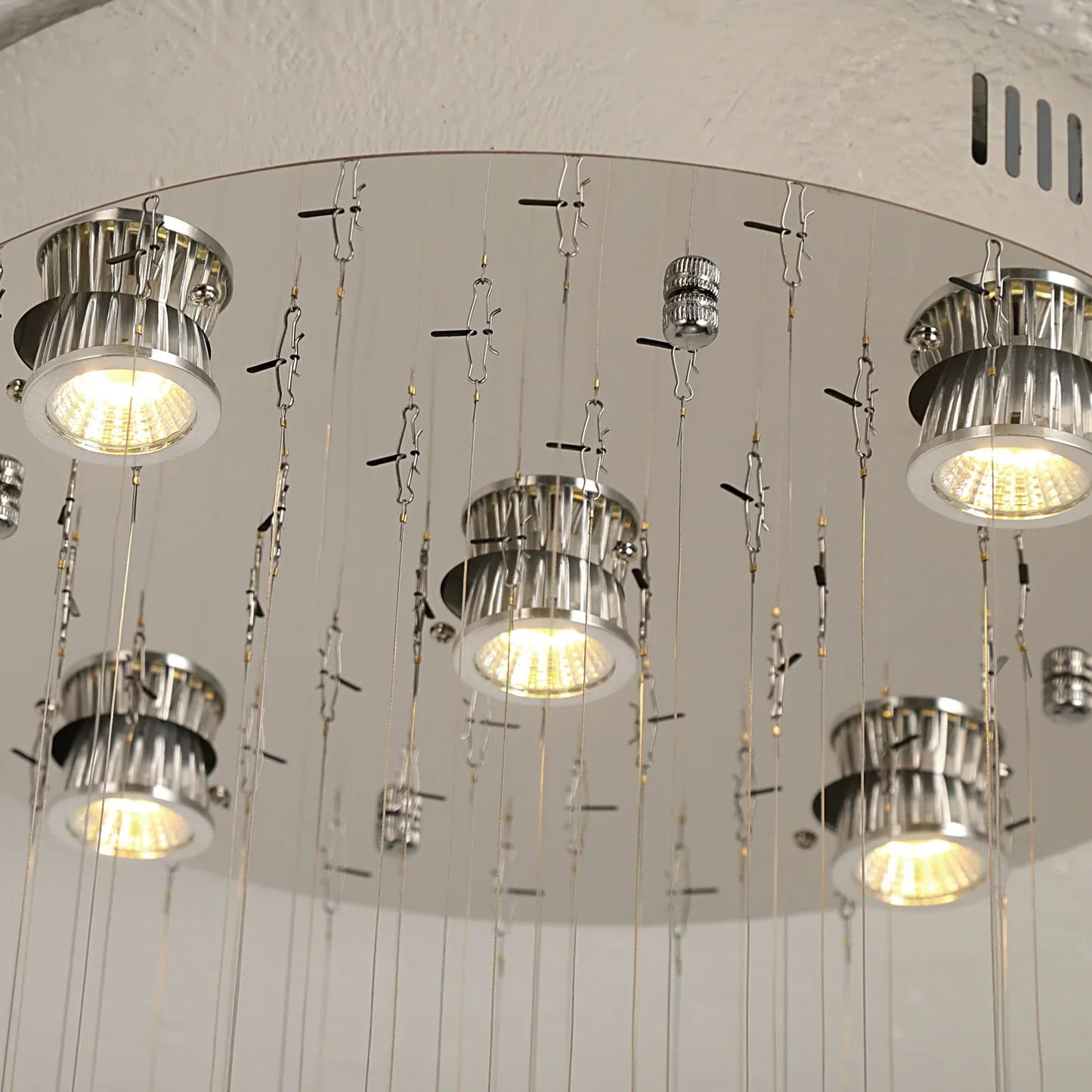 DecorBites™ Crystal Ring Pendant Chandelier: Modern Ceiling Light for Living & Dining Room