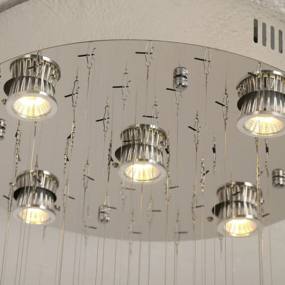 DecorBites™ Crystal Ring Pendant Chandelier: Modern Ceiling Light for Living & Dining Room