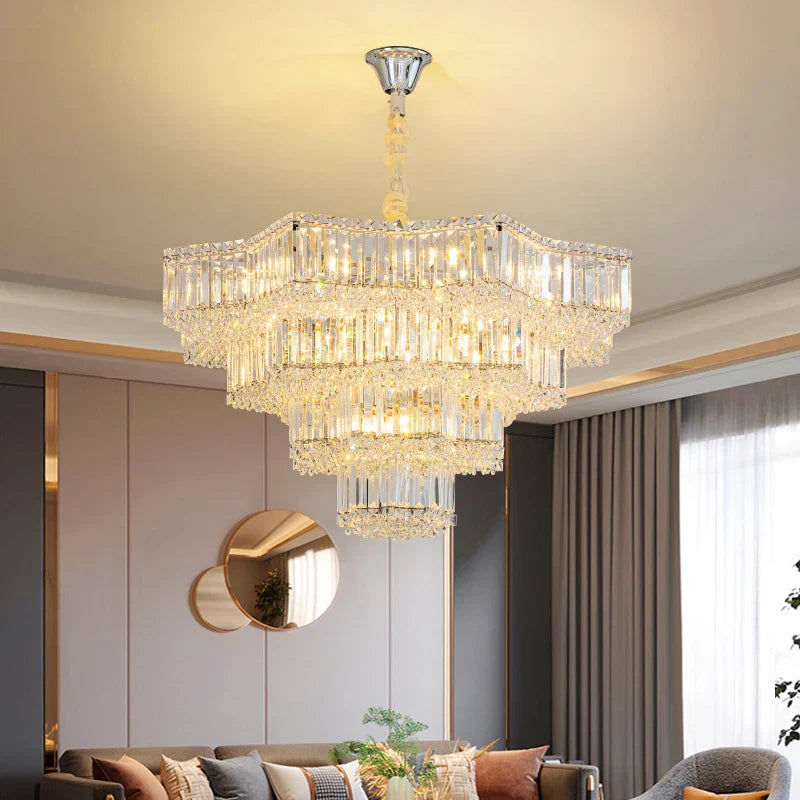 DecorBites™ Crystal Livingroom Chandelier: Modern Luxury for Dining Room, Bedroom, and Hall
