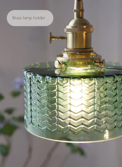 Decorbites™ Glas-Schirm-Kronleuchter-Deckenlampe für Schlafzimmer Esszimmer Grün Vintage LED