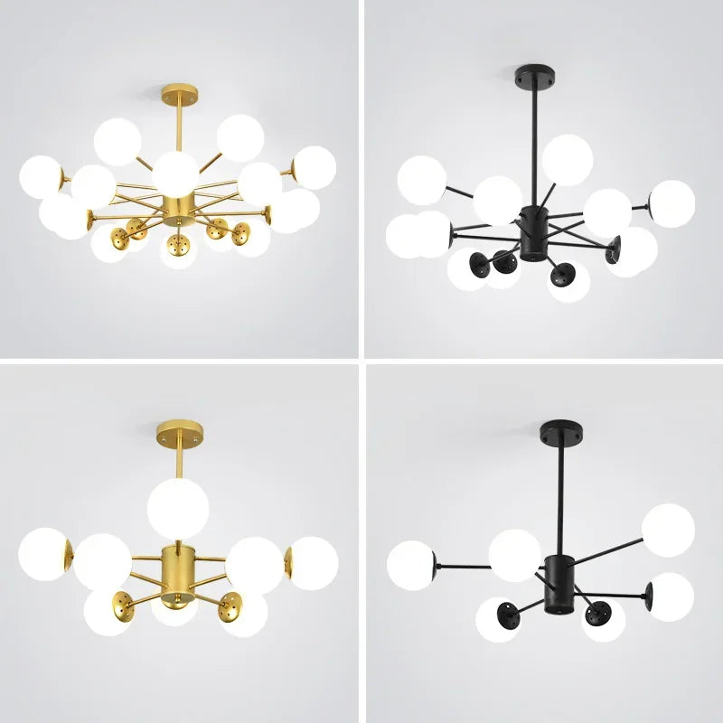 DecorBites™ Glass Ball Pendant Lights Modern Nordic Chandelier LED Living Room Decor