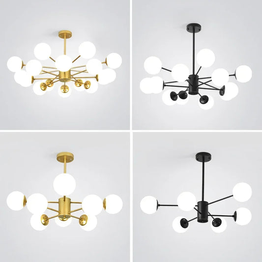 DecorBites™ Glass Ball Pendant Lights Modern Nordic Chandelier LED Living Room Decor