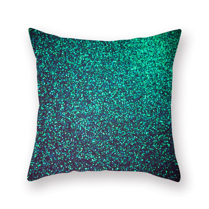 غطاء وسادة DecorBites™ بتصميم أوراق الشجر الهندسية وزهور باللون الأزرق المخضر لتزيين الأريكة والسيارة والمنزل