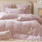 Decobites Rose Flowers Embroidery Princess Bedding Set - 4Pcs