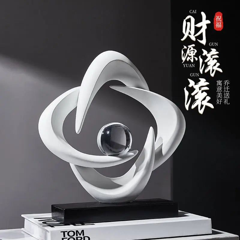 ديكوربايتس™ تمثال تجريدي من الراتنج لتزيين المنزل وقطعة مركزية للطاولة