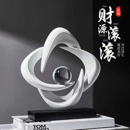 ديكوربايتس™ تمثال تجريدي من الراتنج لتزيين المنزل وقطعة مركزية للطاولة