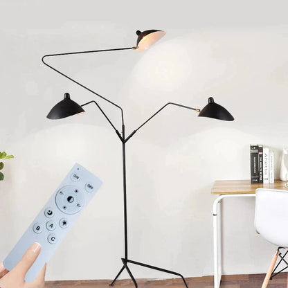 DecorBites™ LED Tripod Floor Lamp Adjustable Spider Arm Standing Light Industrial Loft Decor
