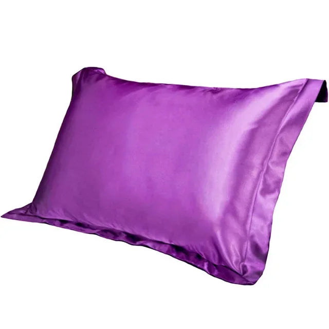 Decobites Soft Satin Pillowcase Set of 1, 48x74cm, Pure Emulation Silk, Solid Color