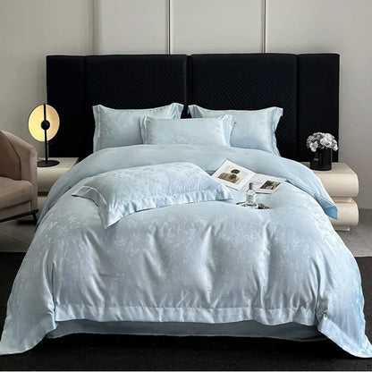 DecorBites™ Ice Silk Jacquard Bedding Set - Luxury Comforter Cover, Soft & Cozy, Queen/King