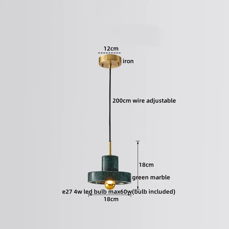 DecorBites™ LED Marble Pendant Lamp: Modern Luxury Hanging Light for Home, Restaurant & Bedroom