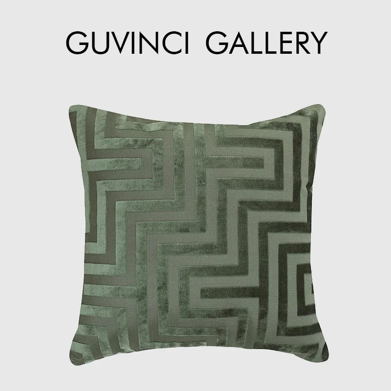 غطاء وسادة فاخر مزدوج الجوانب بتصميم هندسي من ديكوربايتس™