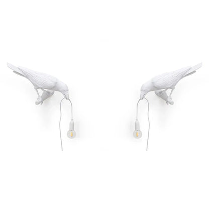 DecorBites™ Designer Bird Wall Lamp Modern Resin White Black LED Light Bedroom Living Room