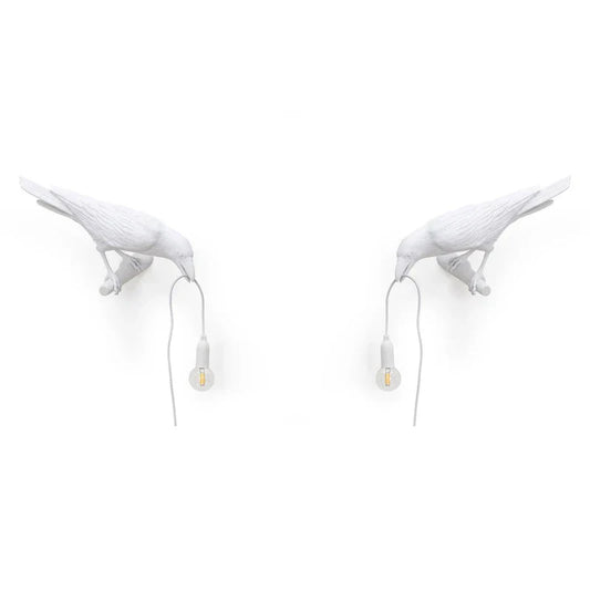 DecorBites™ Designer Bird Wall Lamp Modern Resin White Black LED Light Bedroom Living Room