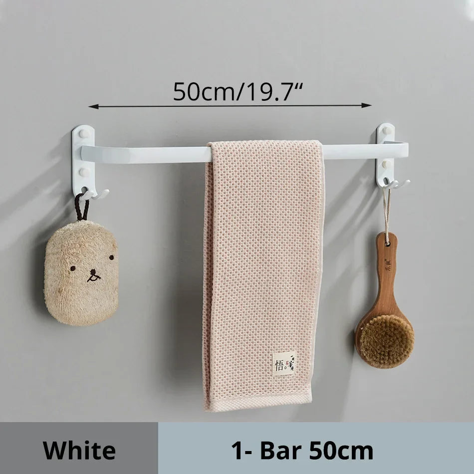 Toallero de aluminio DecorBites™ para baño con gancho, colgador de ropa de pared de varios niveles