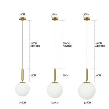 Lámpara colgante LED con bola de cristal DecorBites™ para dormitorio, comedor e isla de cocina