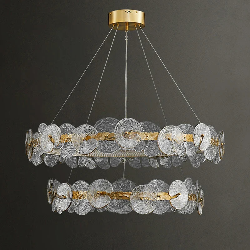 DecorBites™ Lotus Leaf LED Chandeliers for Living Room Bedroom Dining Table Kitchen Lighting Fixtures