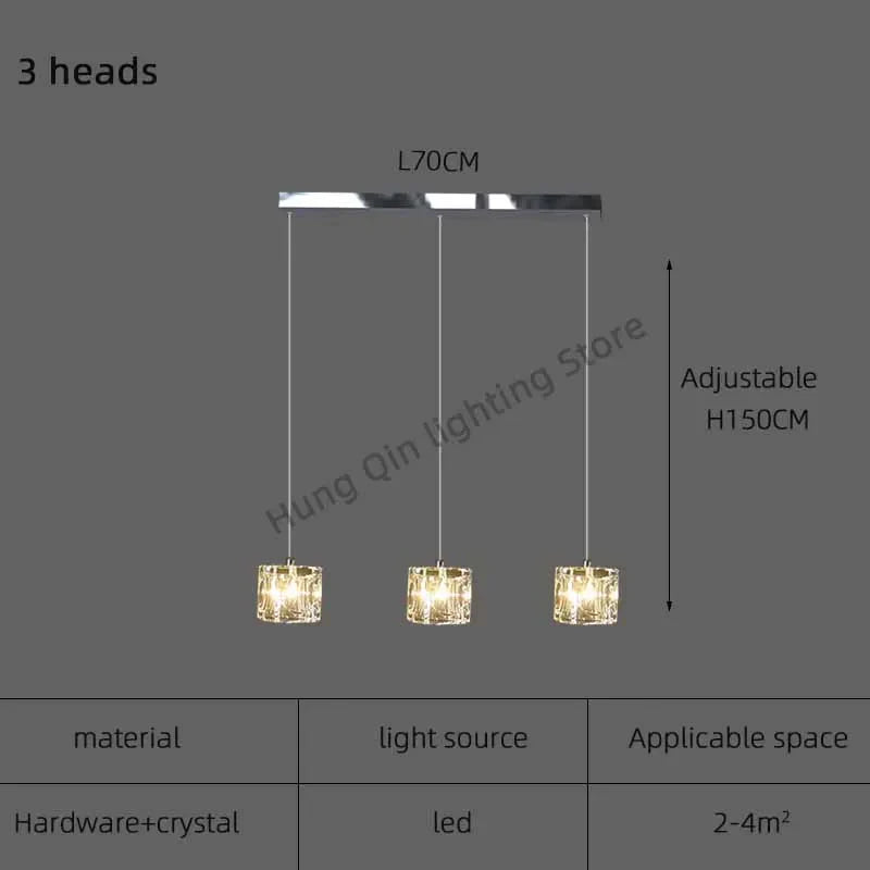 ثريا كريستال DecorBites™‎ معلقة لإضاءة عصرية للمطبخ وغرفة الطعام الداخلية
