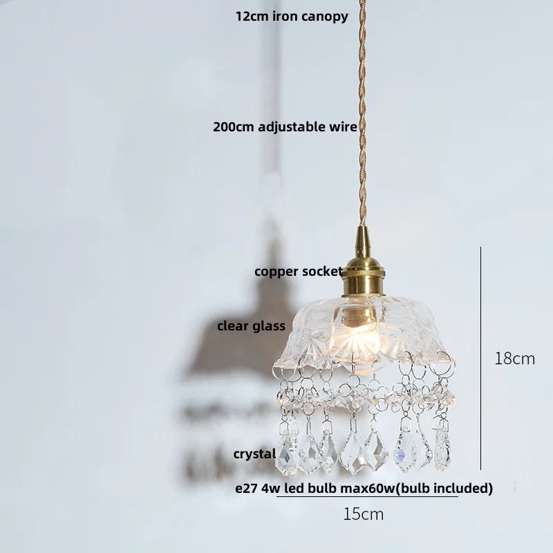 DecorBites™ Clear Glass LED Pendant Lamp Modern Nordic Style Adjustable Hanging Light