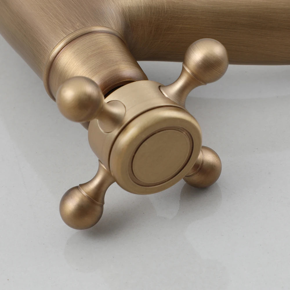 Antique Brass Bathroom Faucet Single Lever