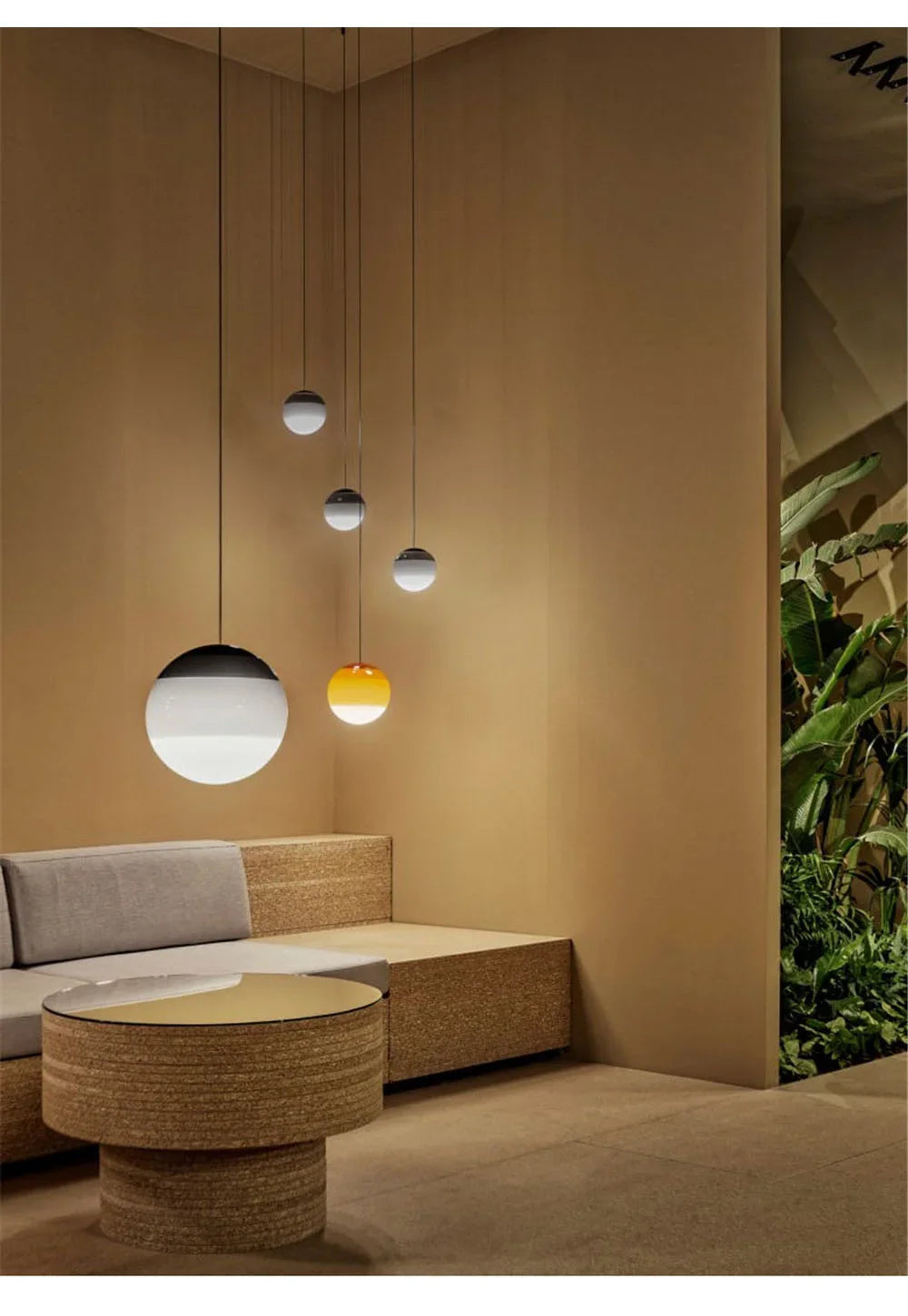 Nordische Minimalistische Farbverlauf-Glas-Kuppel-Hängeleuchten Restaurant Café Kinderzimmer Schaufenster-Dekoration LED-Licht