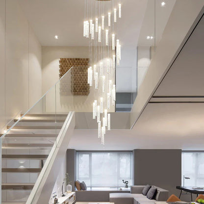 DecorBites™ Large Crystal Luxury Chandelier for Living Room Dining Hall Stair Suspension