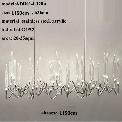 DecorBites™ Crystal Branch Chandelier: Nordic LED Pendant Light for Home Décor & Wedding Lighting