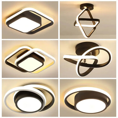 DecorBites™ Black Gold LED Ceiling Lights with Remote Control - Indoor Chandelier Lighting