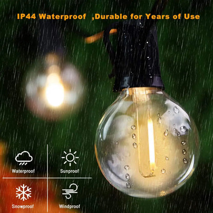 لمبات DecorBites™ G40 LED PET بقوة 1 وات - قاعدة لولبية E12 - لمبات كروية مقاومة للكسر - مصابيح خيطية خارجية