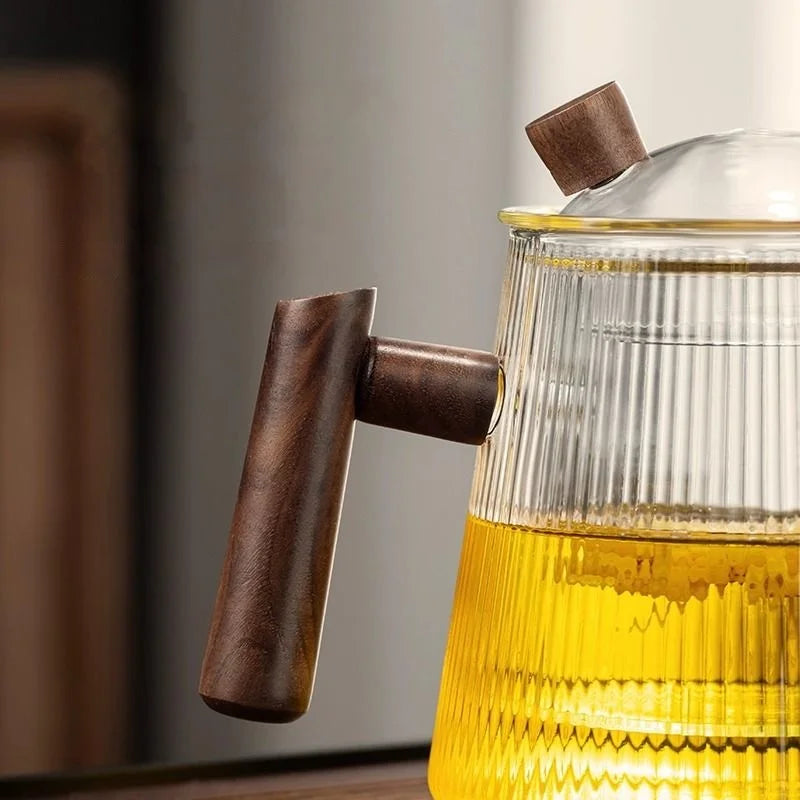 DecorBites™ Glass Teapot for Home & Restaurant Brewing - Transparent High Borosilicate Material