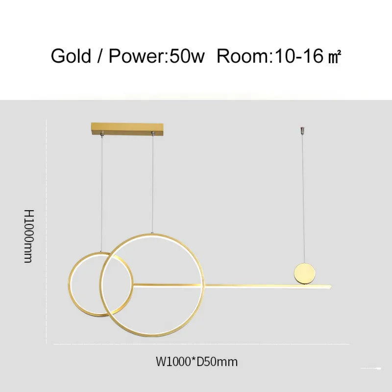 Decorbites™ Lineares Ring-Lüster | LED-Beleuchtung für Kücheninsel und Esszimmer
