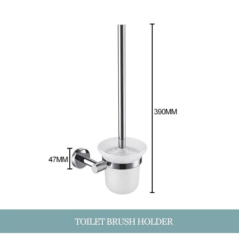 DecorBites™ Bathroom Essentials Set: Towel Bar, Toilet Paper Holder, Bathrobe Hook, Soap Dish, Toilet Brush